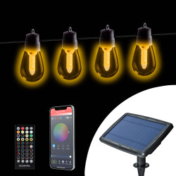 lumina solara inteligenta - 25 led-uri albe - temperatura de culoare reglabila - 13,6 m - bluetooth