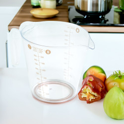 pahar de masura - 1l - plastic - culoare piersica - 19 x 11,5 x 14 cm