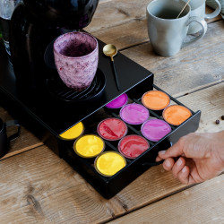 suport pentru capsule de cafea din metal - pentru 20 capsule dolce gusto - 300 x 240 x 70 mm - negru mat