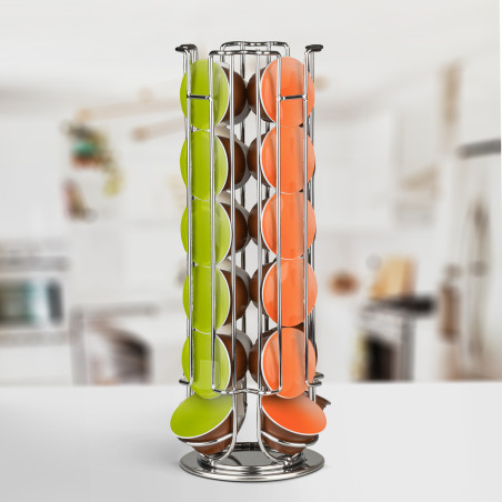suport metalic pentru capsule de cafea - 24 capsule dolce gusto - crom