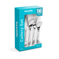 set tacamuri - argintiu mat - 16 bucati