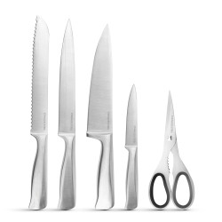 set cutite cu suport - 7 bucati - otel inoxidabil