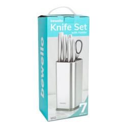 set cutite cu suport - 7 bucati - otel inoxidabil