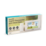 termometru digital si ceas cu alarma - exterior / interior - usb, baterie - alb
