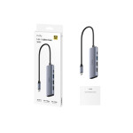 adaptor usb-c tata - hdmi mama, 4k30hz, pd 100w, 1x usb-a 3.0 5gbps, 2x usb-a 2.0 cudy uh405