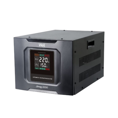 stabilizator automat de tensiune cu servo motor 5000va/3000w well strong, negru