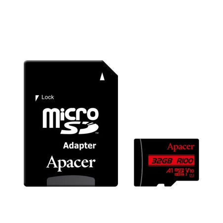 card microsdxc uhs-i u1, v10 a1 apacer, 32gb, r100, cu adaptor sd