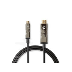 cablu usb-c - hdmi activ optic (aoc), 4k60hz, 20m, negru, nedis