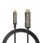 cablu usb-c - hdmi activ optic (aoc), 4k60hz, 20m, negru, nedis