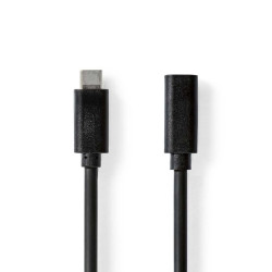 cablu usb-c tata - usb-c mama, 2m, 4k60hz, 60w, negru, nedis