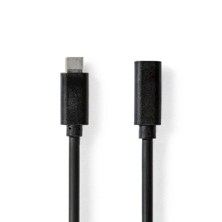cablu usb-c tata - usb-c mama, 2m, 4k60hz, 60w, negru, nedis