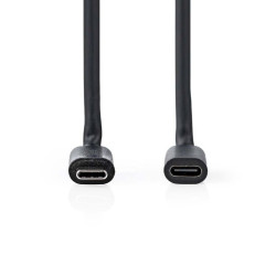 cablu usb-c tata - usb-c mama, 2m, 4k60hz, 60w, negru, nedis