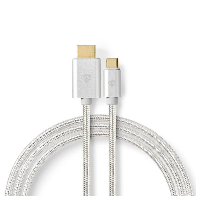 cablu usb-c tata - hdmi tata, 4k 60hz, 2m, aluminiu, nedis