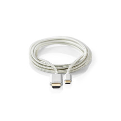 cablu usb-c tata - hdmi tata, 4k 60hz, 2m, aluminiu, nedis