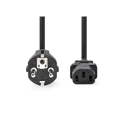 cablu de alimentare schuko tata - iec-320-c13, 5m negru, nedis