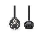 cablu de alimentare schuko tata - iec-320-c13, 5m negru, nedis