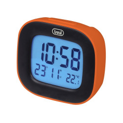 ceas desteptator cu lcd sld 3875, termometru, portocaliu, trevi