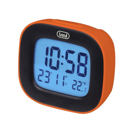 ceas desteptator cu lcd sld 3875, termometru, portocaliu, trevi