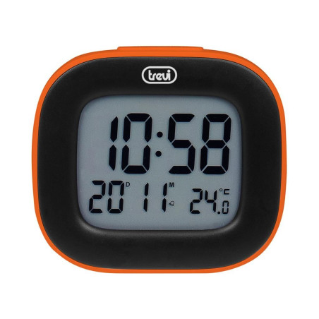 ceas desteptator cu lcd sld 3875, termometru, portocaliu, trevi