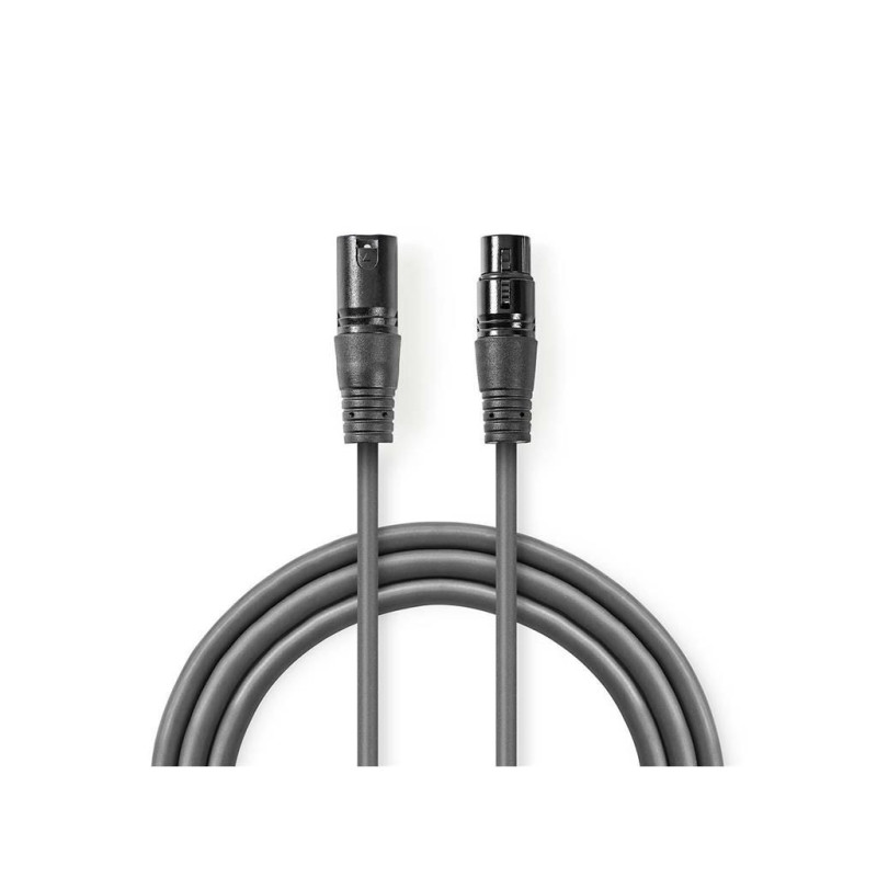 cablu audio xlr 3-pin mama - xlr 3-pin tata 15m gri nedis cablu audio xlr 3-pin mama - xlr 3-pin tata 15m gri nedis