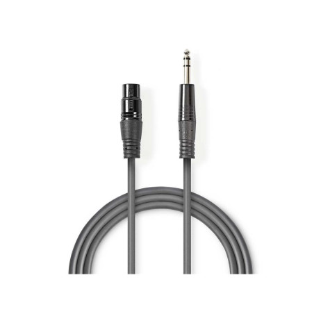 cablu audio stereo nedis xlr 3-pin mama - 6.35 mm tata 1.5m gri nedis