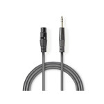 cablu audio stereo nedis xlr 3-pin mama - 6.35 mm tata 1.5m gri nedis