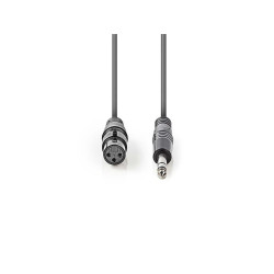 cablu audio stereo nedis xlr 3-pin mama - 6.35 mm tata 1.5m gri nedis