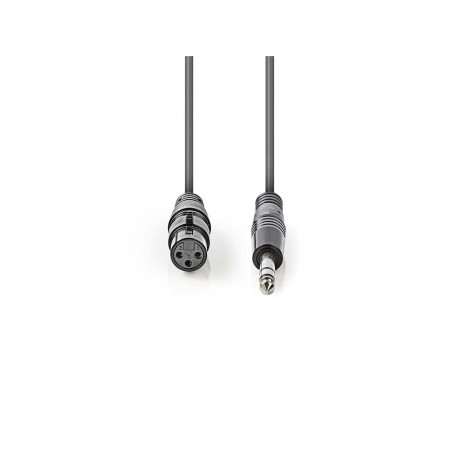 cablu audio stereo nedis xlr 3-pin mama - 6.35 mm tata 1.5m gri nedis