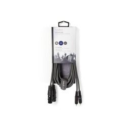 cablu audio xlr nedis 2x xlr 3-pini mama - 2x rca tata, 3m, gri
