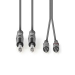 cablu audio stereo 2x 6.35 mm tata - 2x rca tata 1.5 m, gri, nedis cablu audio stereo 2x 6.35 mm tata - 2x rca tata 1.5 m, gri, nedis
