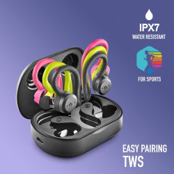 casti bluetooth in-ear ngs artica jogger, redare pana la 10 ore, ip67 negru