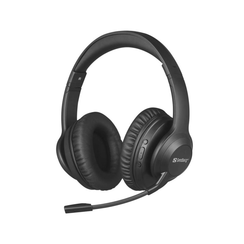 casti bluetooth sandberg 126-45 headset anc+enc pro, negru