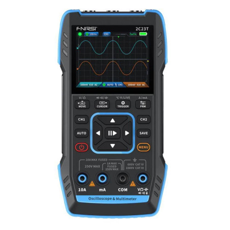 osciloscop digital portabil cu multimetru, 2 canale, 50ms/s, 10mhz, fnirsi 2c23t