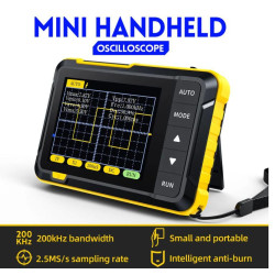 osciloscop digital portabil, 1 canal, 2.5ms/s, 200khz, fnirsi dso152/o, pachet optional, sonde, adaptor bnc, cleme crocodil