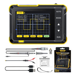 osciloscop digital portabil, 1 canal, 2.5ms/s, 200khz, fnirsi dso152/o, pachet optional, sonde, adaptor bnc, cleme crocodil