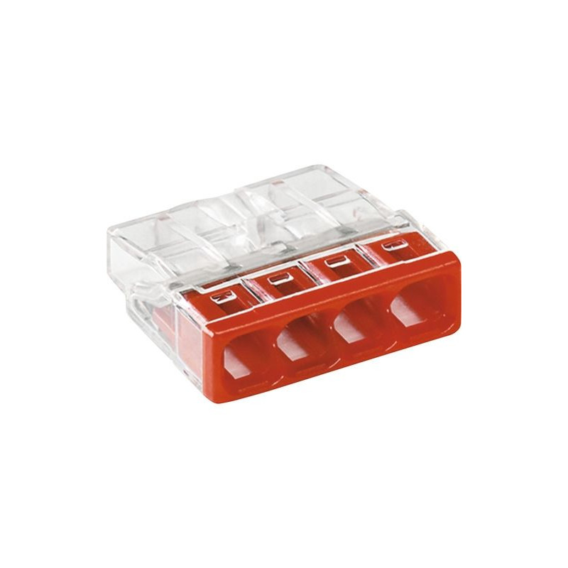 clema de legatura rapida 4x 0,5-2,5mm rosu, cutie 100 buc, wago 2273-204