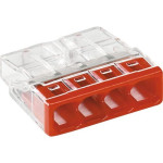 clema de legatura rapida 4x 0,5-2,5mm rosu, cutie 100 buc, wago 2273-204