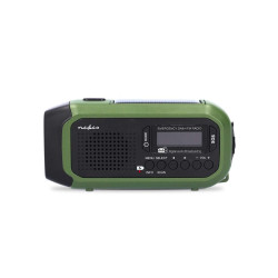 radio portabil de urgenta, dab+, fm, 5w, ecran 1,46", panou solar, negru/verde, nedis