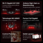 router wireless mercusys mr30g, ac1200 dual band gigabit