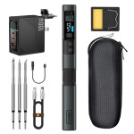 ciocan de lipit 100w, afisaj digital, usb-c, 1.2m, fnirsi hs-02b, pachet h. profile, incarcator 100w gan, 2 varfuri extra