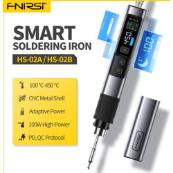 ciocan de lipit 100w, afisaj digital, usb-c, 1.2m, fnirsi hs-02b, pachet h. profile, incarcator 100w gan, 2 varfuri extra
