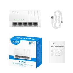 switch desktop 5 porturi gigabit, alb, cudy gs105u