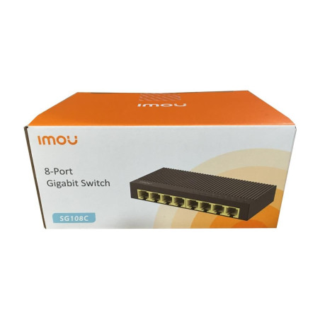 switch imou sg108c, 8 porturi gigabit, 10/100/1000mbps, carcasa plastic, negru