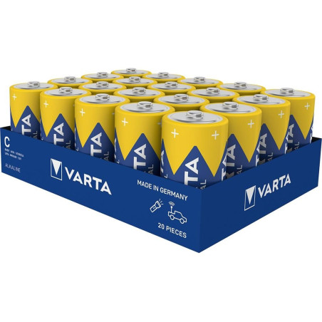 baterie alcalina industriala r14 (c) set 20 bucati infoliate varta