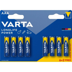 baterie alcalina r3 (aaa) 8 buc/blister longlife power varta