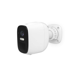 camera de supraveghere pentru exterior wifi nedis, 4mp, ip66, autonomie 10 luni, senzor miscare, alb