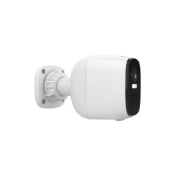 camera de supraveghere pentru exterior wifi nedis, 4mp, ip66, autonomie 10 luni, senzor miscare, alb