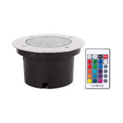 spot pardoseala led rgb 12w ip65, cu telecomanda, novelite