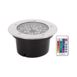 spot pardoseala led rgb 18w ip65, cu telecoamanda, novelite