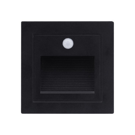 spot incastrat treapta cu senzor led 3w 3000k ip54, negru, erste